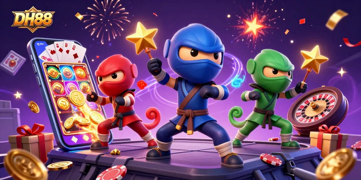 Experience thrilling gameplay at DH88 with vibrant 3D characters and dynamic casino elements.