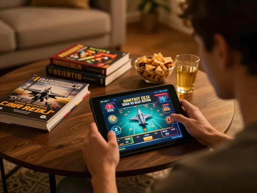 F168 player engaging in strategic online casino gaming at home with a tablet and notes.