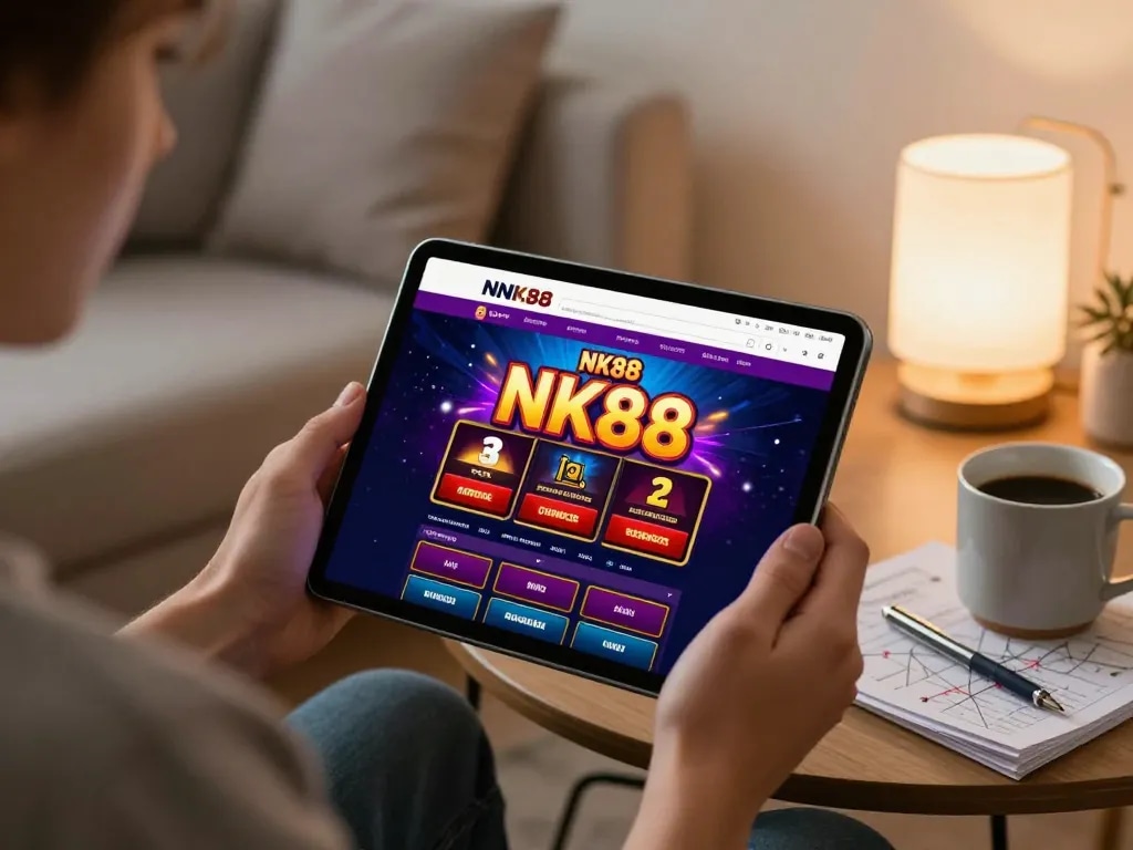 Engaging with the NK88 Homepage for online casino gaming from a cozy home setting