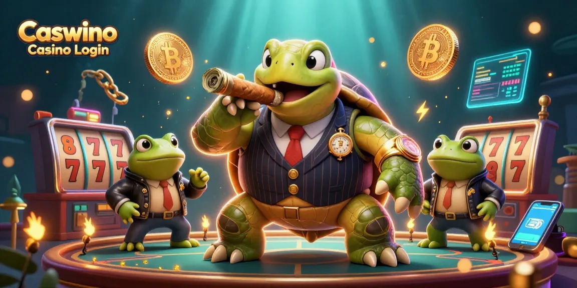Experience seamless gaming with Caswino Casino Login, featuring vibrant 3D characters and dynamic casino elements.