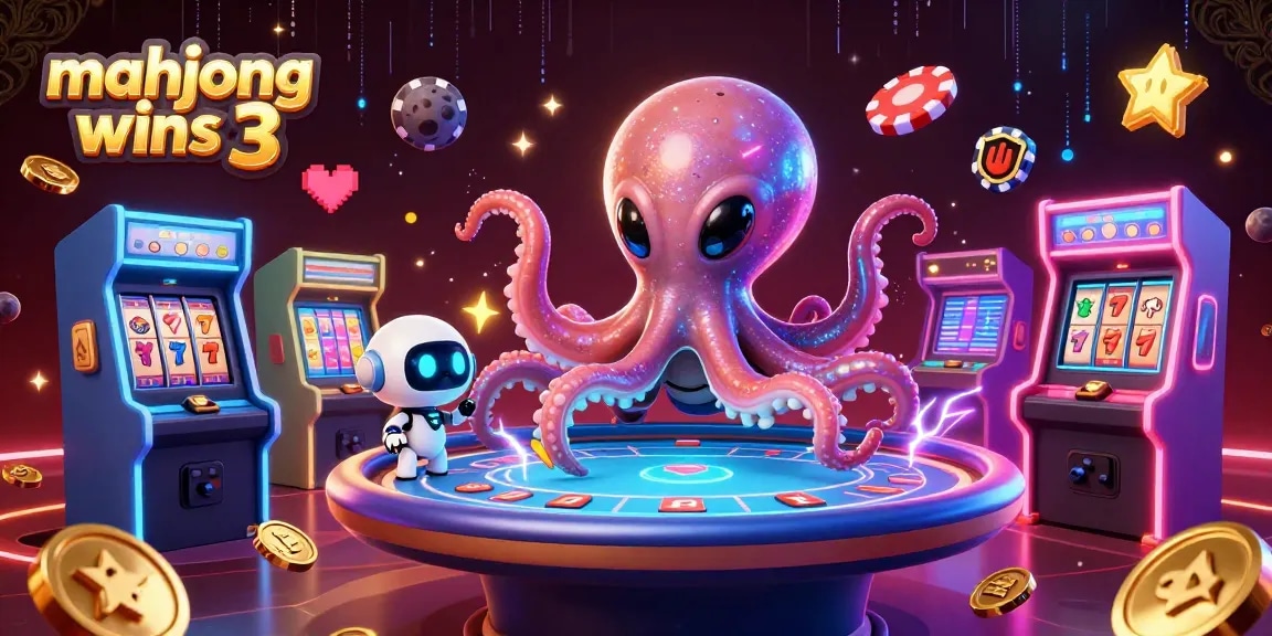 Experience big wins in mahjong wins 3 with vibrant 3D casino graphics and alien characters.