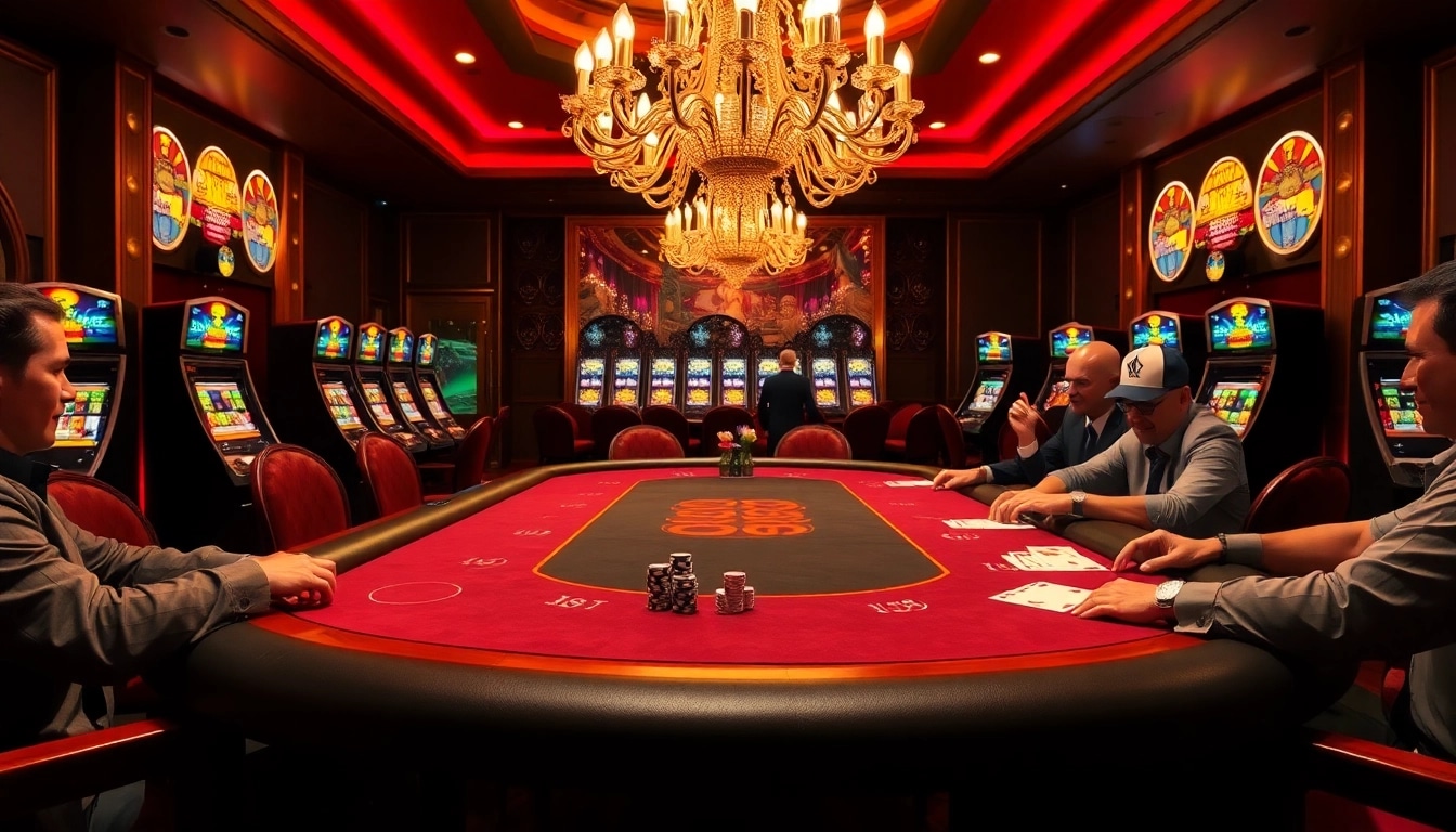 NK88 poker players celebrating wins at an elegant casino table, capturing the thrill and excitement.