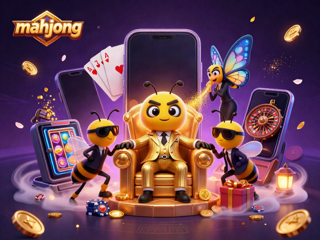 Permainan Mahjong dengan peluang menang yang tinggi dalam ilustrasi kasino megah.