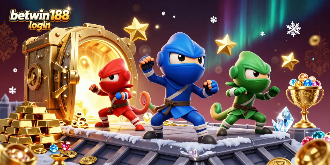 Experience winning strategies at betwin188 login with vibrant ninja chameleons and treasures in a dynamic casino scene.