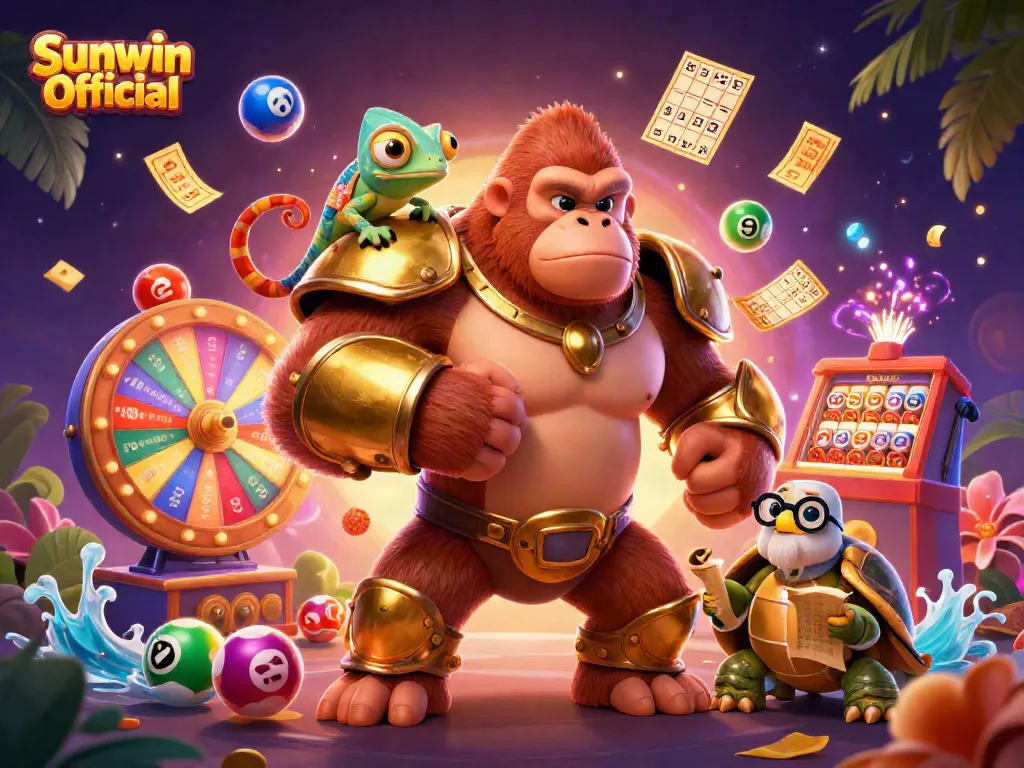 Experience the thrill of gaming with Sunwin Official as characters engage in lively casino activities.