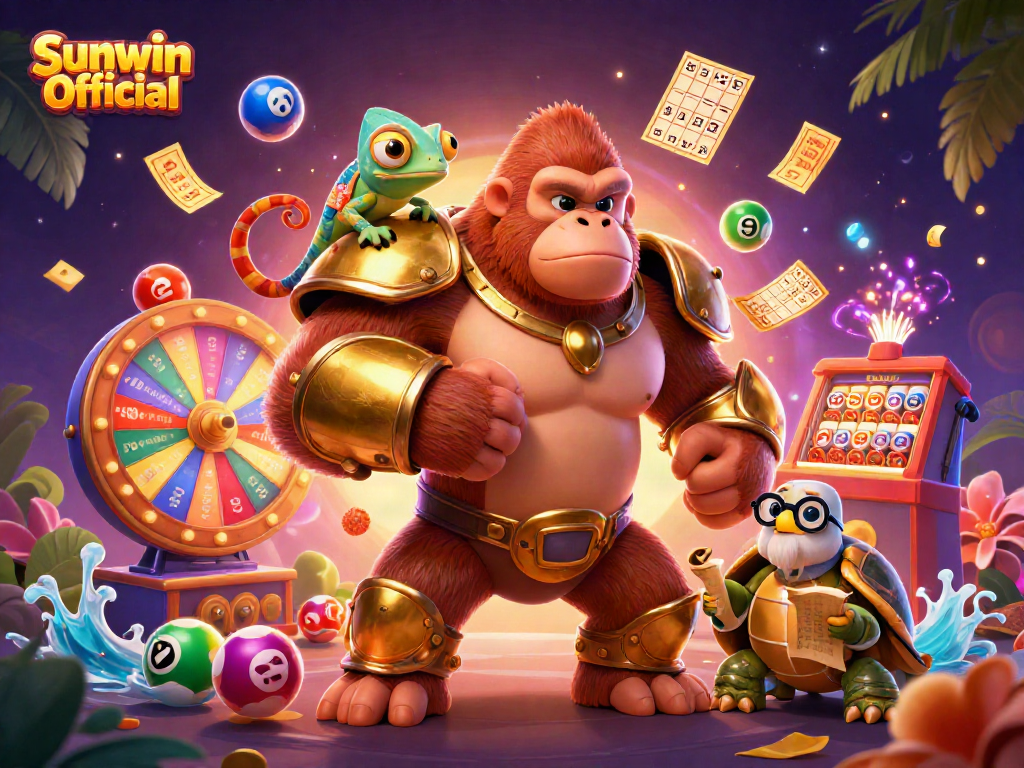 Experience the thrill of gaming with Sunwin Official as characters engage in lively casino activities.