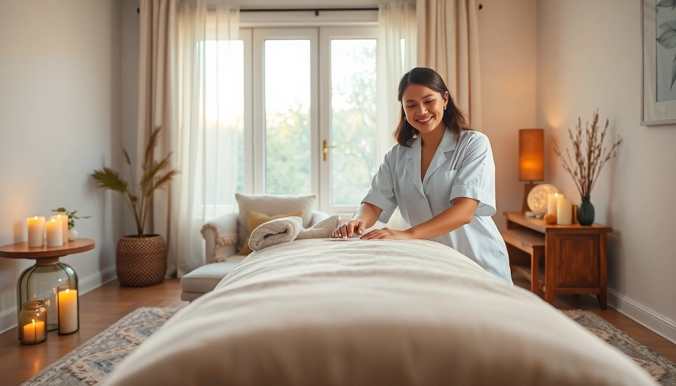 Enjoying 오산출장마사지 service in a cozy home environment with a professional therapist.