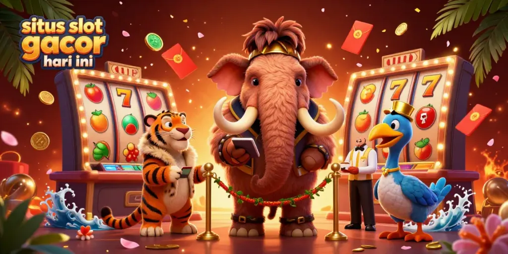 Permainan situs slot gacor hari ini yang menggembirakan dengan karakter hewan kasino yang unik dan elemen permainan.