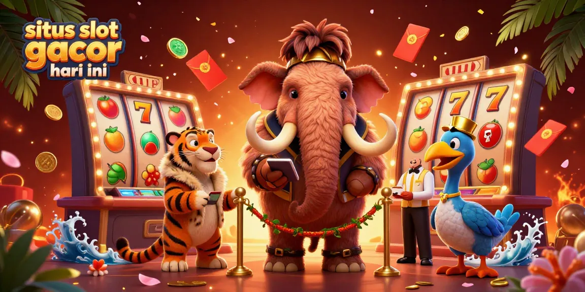 Permainan situs slot gacor hari ini yang menggembirakan dengan karakter hewan kasino yang unik dan elemen permainan.