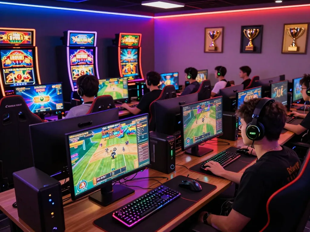 Engaging online gaming scene at https://79king.fail/ featuring players immersed in slots and eSports.