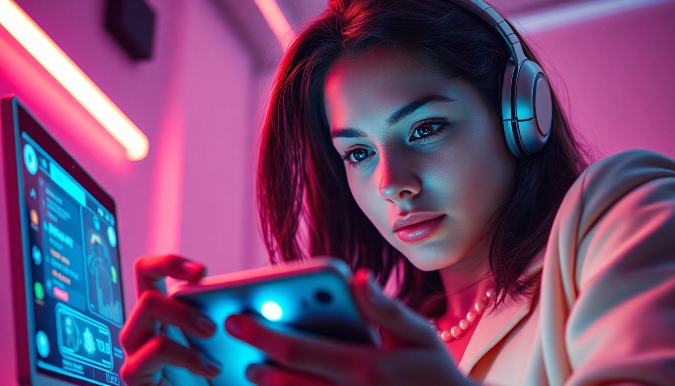 Engaging sex AI chat interaction showcasing a futuristic device with emotional connection.