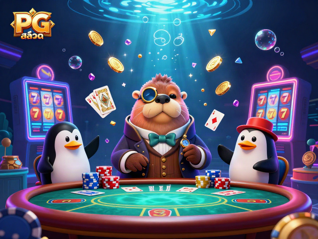 Experience PG สล็อต excitement with vibrant underwater casino action featuring unique characters!