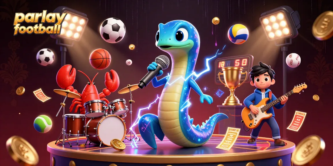 Engage with parlay football action in a vibrant underwater casino stage with electrifying characters.