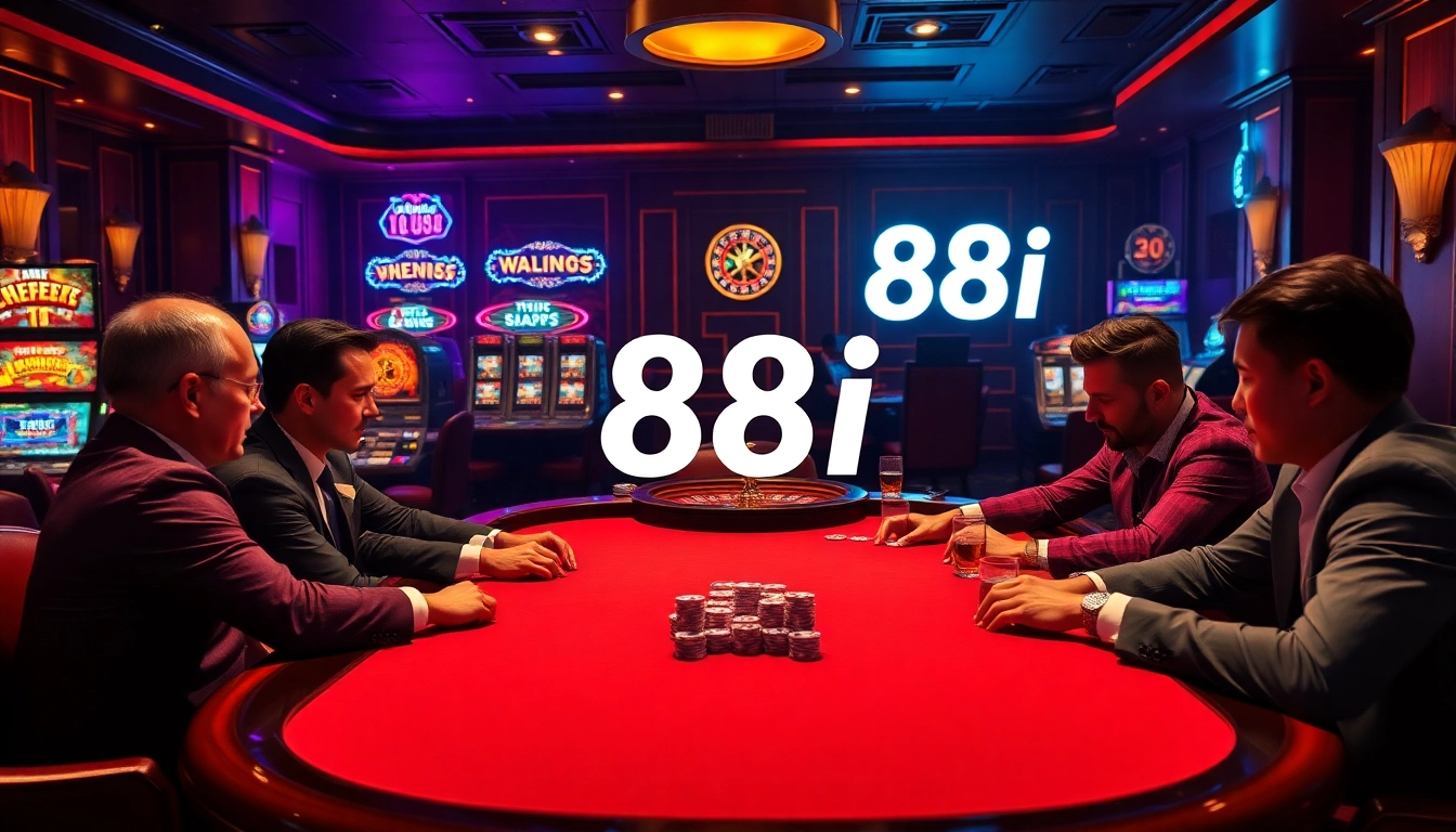 Exciting poker game at 88i casino with players engaged and vibrant atmosphere.