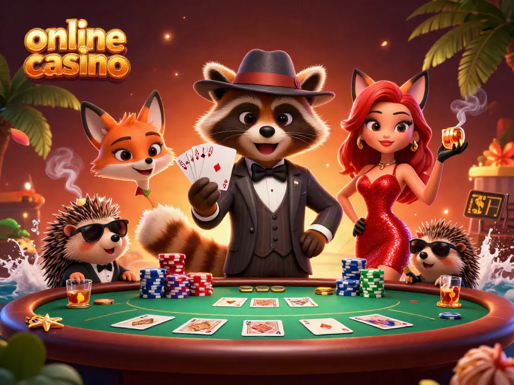 Interact with the online casino scene, showcasing vibrant characters and dynamic gaming elements.