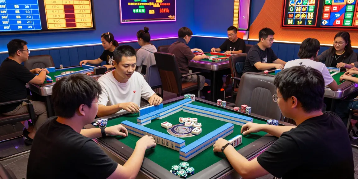 Pengalaman bermain Mahjong slot yang seru dengan pemain dan layar permainan berwarna-warni.