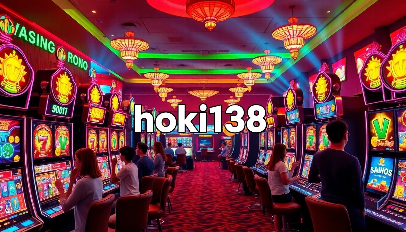 Experience the thrill of hoki138 gaming with vibrant slot machines and energized players.