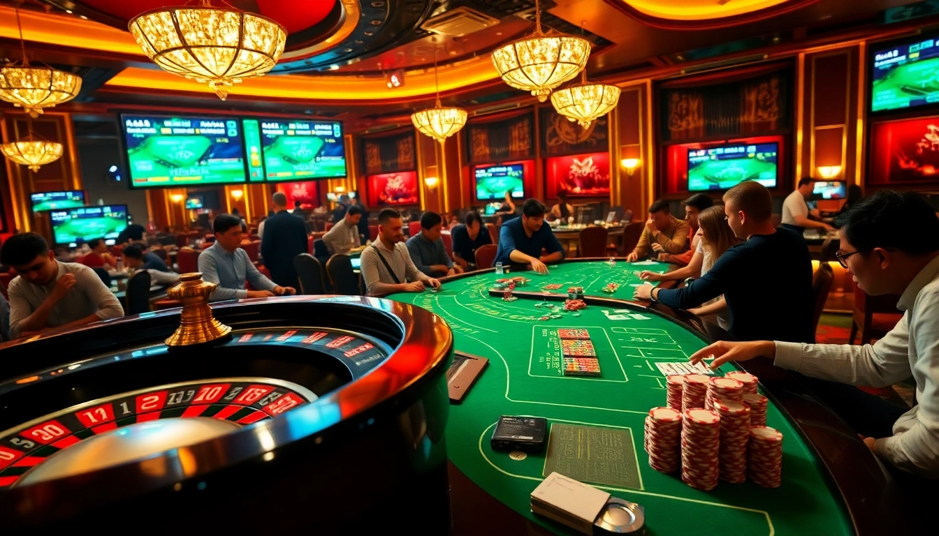 Intense players enjoying various games at 13Win casino, emphasizing a vibrant gambling atmosphere.
