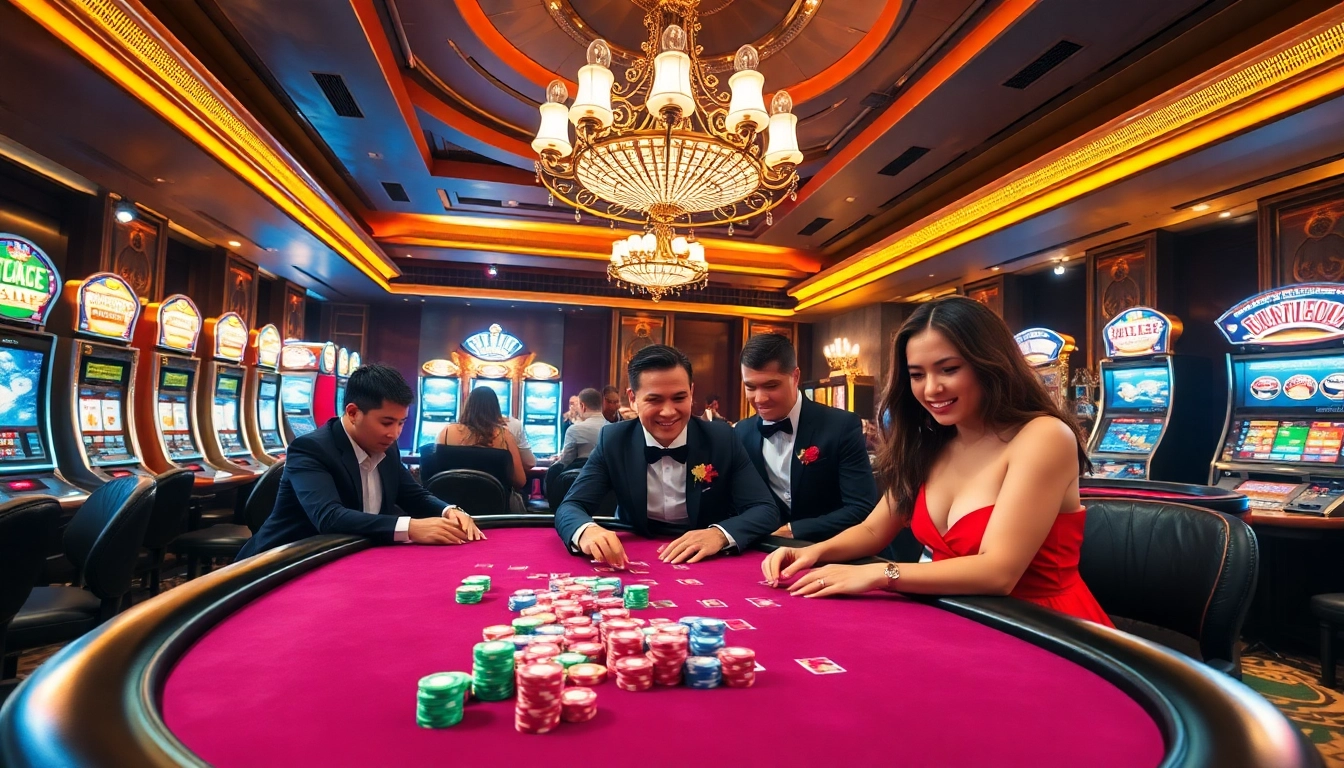 Engaging poker table action at https://okwin.blog/ with vibrant chips and cards, showcasing an exciting casino atmosphere.