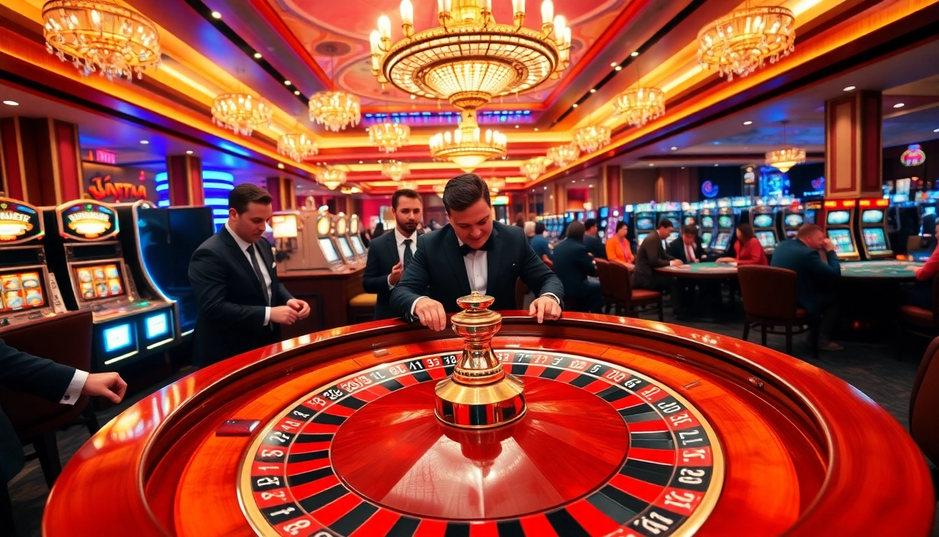 Experience thrilling casino action with players at roulette and vibrant colors at https://xx88.boats/.