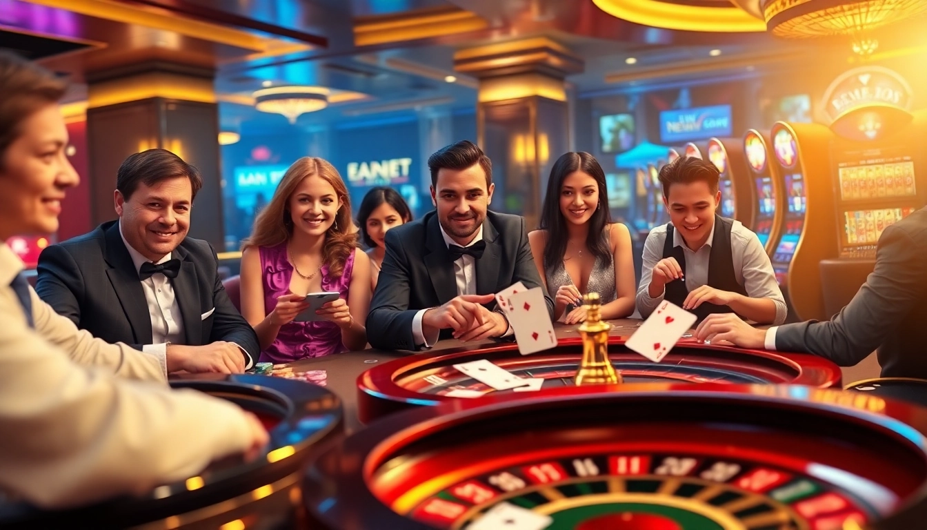 Experience the thrill of New88 with engaging casino tables and vibrant gaming elements.