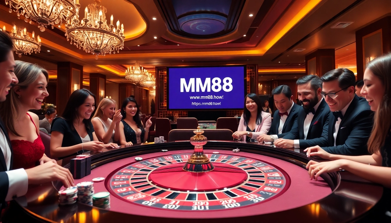 Experience the excitement of casino gaming at https://mm88.how/ with vibrant roulette tables and engaging players.