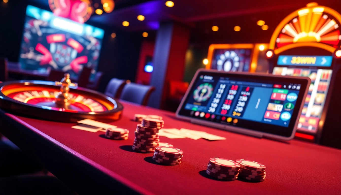 Players enjoying various games at 33WIN's luxurious online casino.