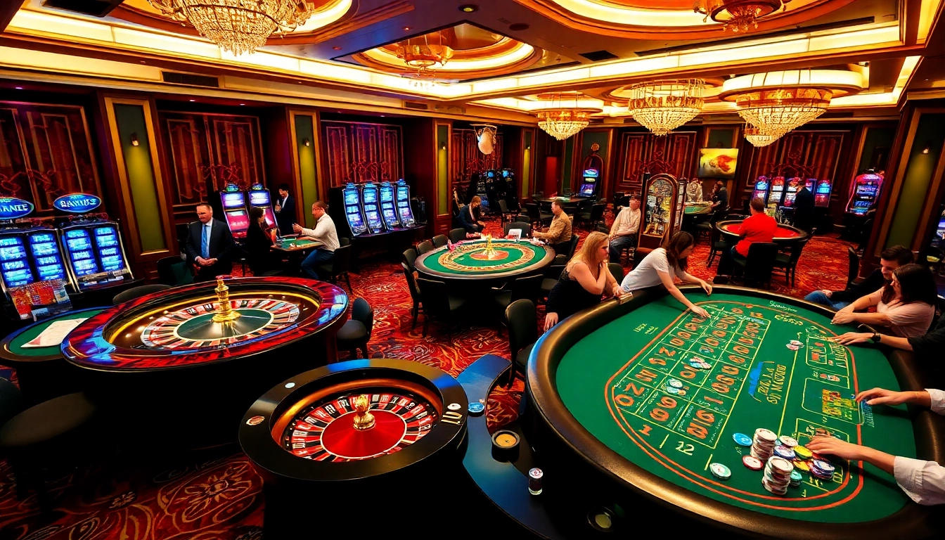 Engaging players at a luxurious casino floor featuring elements from https://kk55.blue/ showcasing excitement and sophistication.