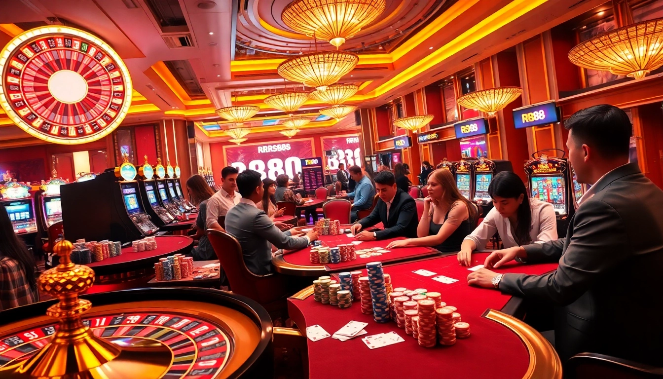 Experience the thrill of RR88 at vibrant casino tables with lively poker interactions and jackpots.
