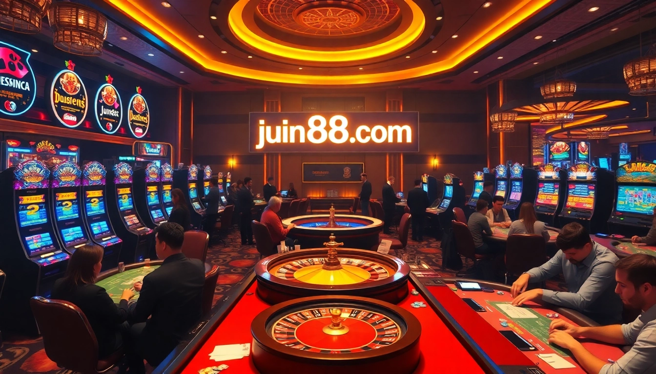 Experience thrilling gameplay at jun88 com with vibrant casino tables and a captivating atmosphere.