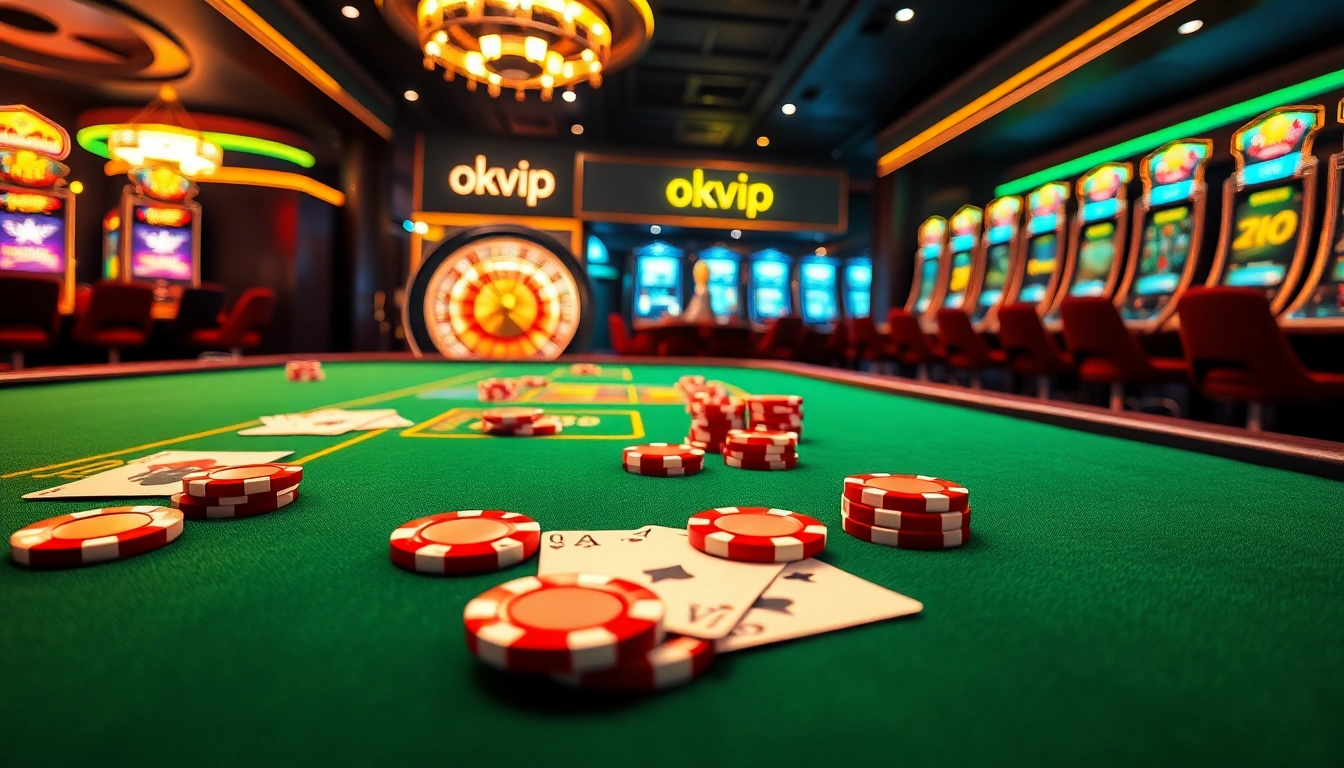 Experience the excitement of okvip f168 at a luxurious poker table featuring high-end cards and chips.