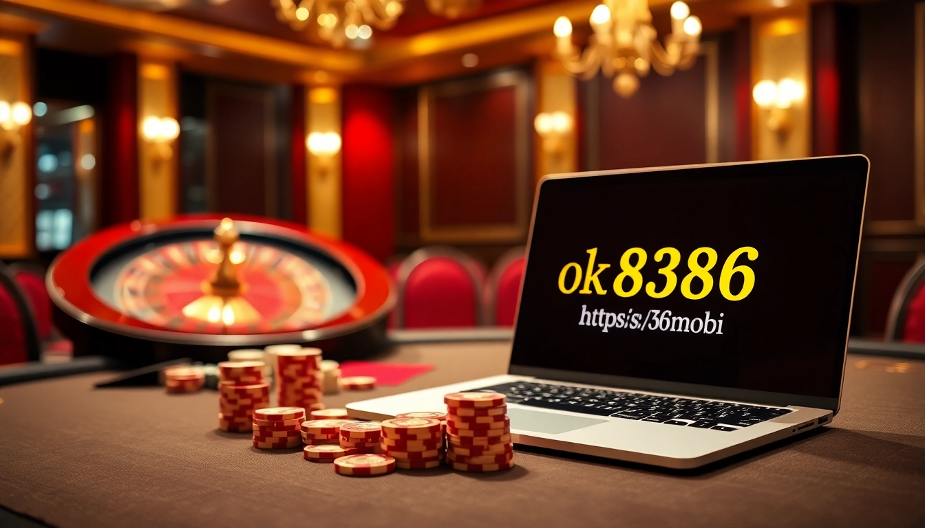Experience thrilling gameplay at https://ok8386.mobi/ with poker chips and a roulette wheel ready for action.