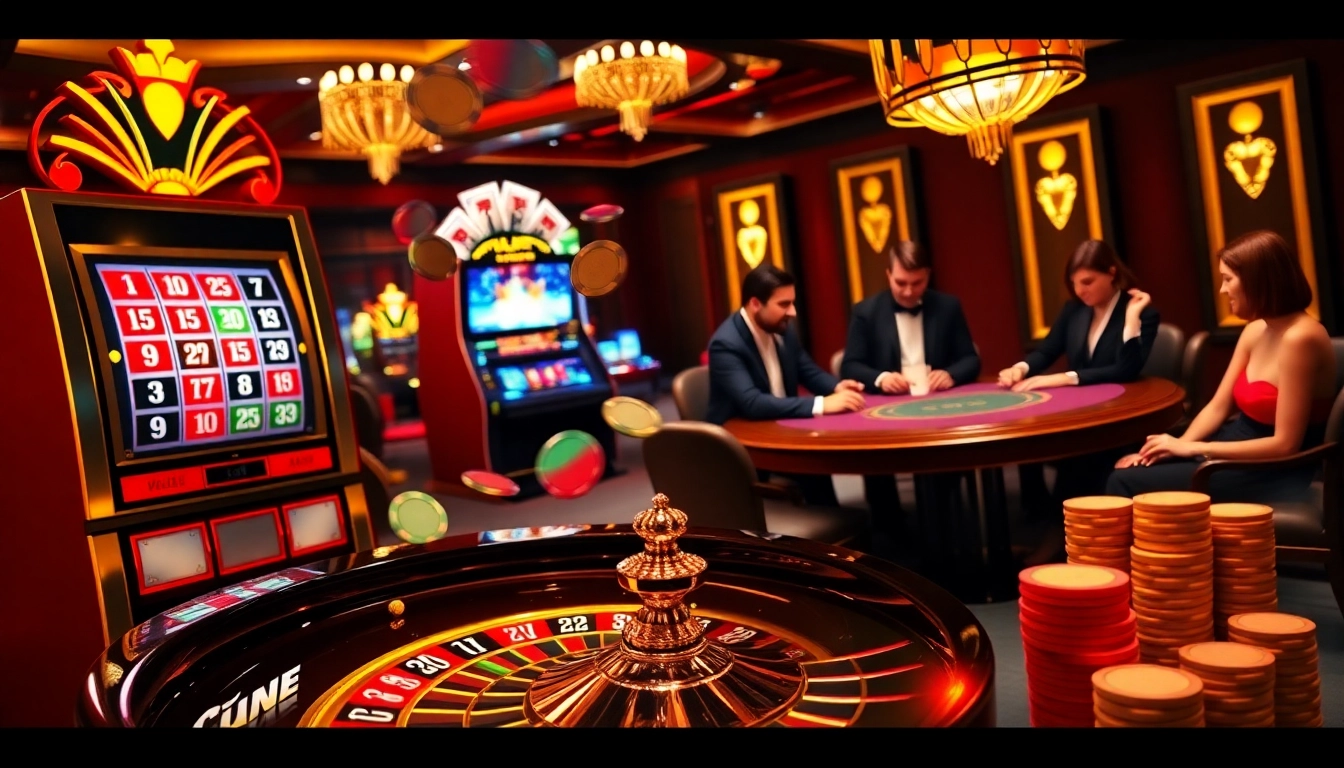 Experience the excitement of 789club sx with vibrant casino scenes featuring roulette, slots, and poker action.