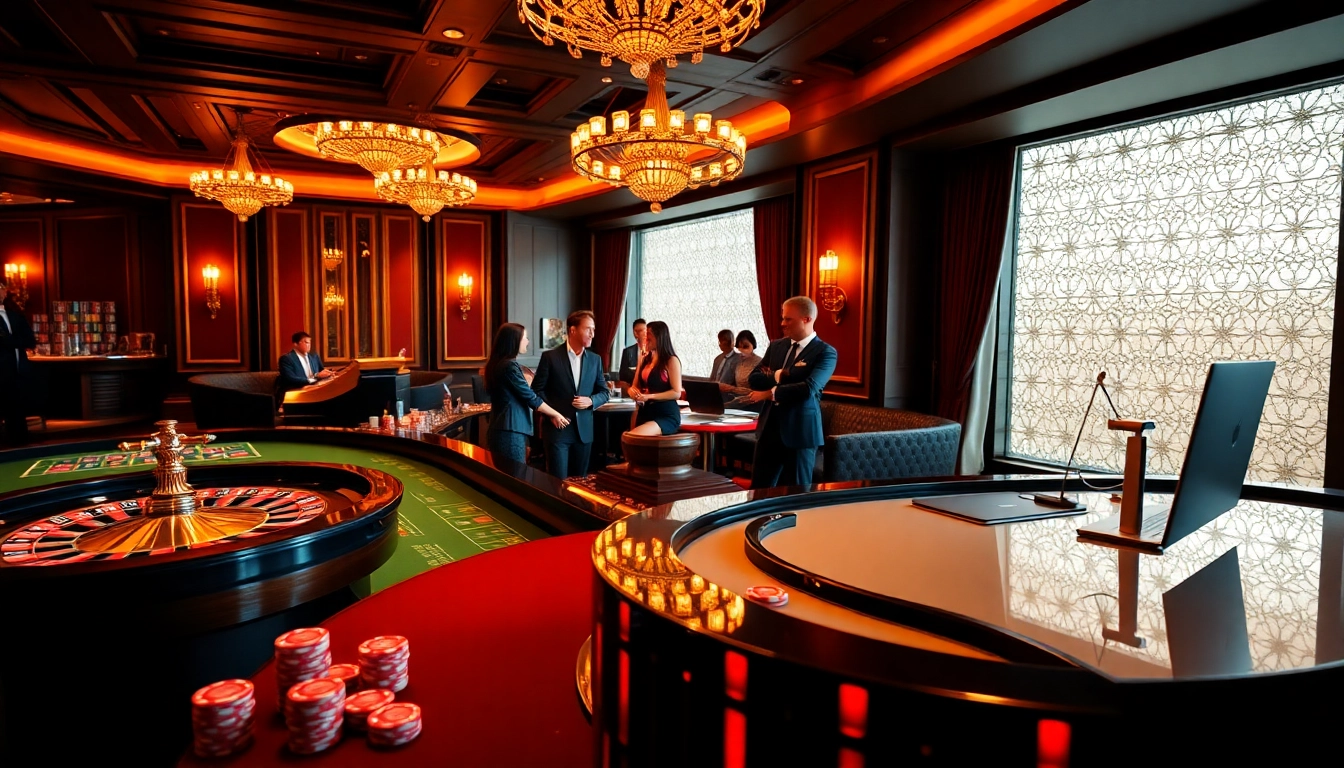 Migration lawyer Melbourne advises clients in an elegant casino setting, blending legal expertise with gambling allure.