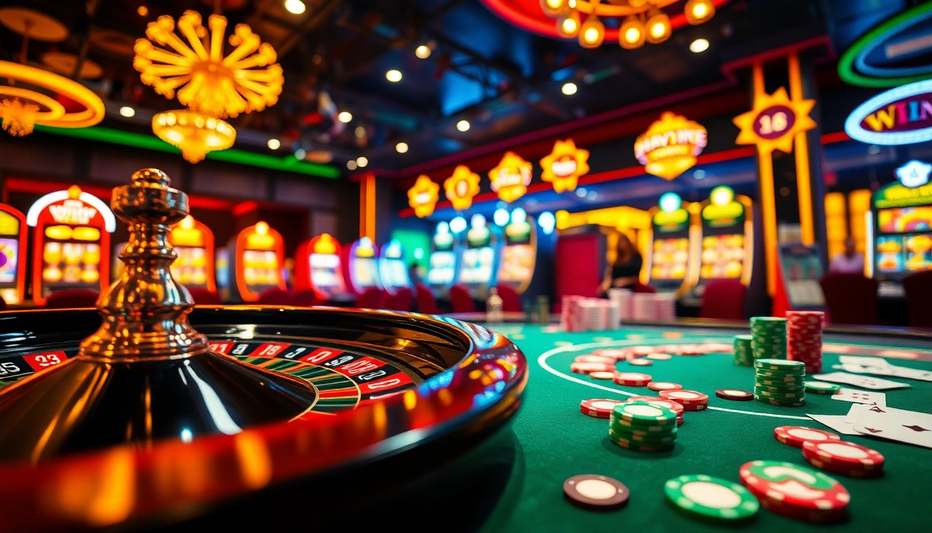 Experience the thrill of haywin at a luxurious casino table filled with vibrant chips and cards.