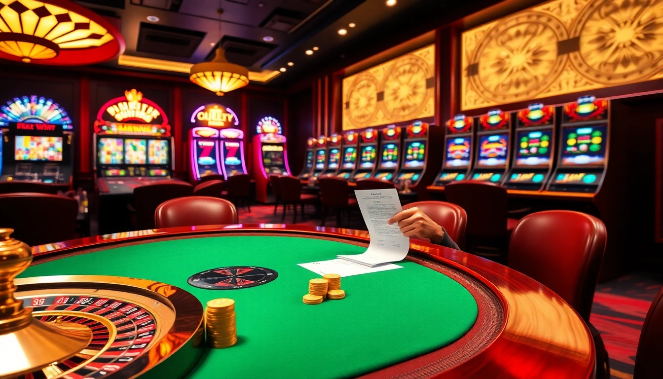 Truy cập OKKING players enjoying a thrilling casino experience with vibrant slot machines.