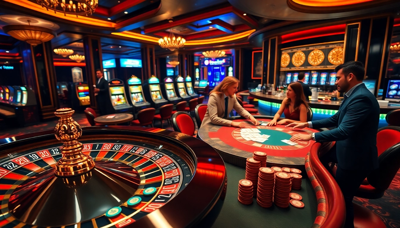 Experience the thrill of betting in a vibrant casino scene with an enticing roulette wheel and players at https://kk55.fit/.