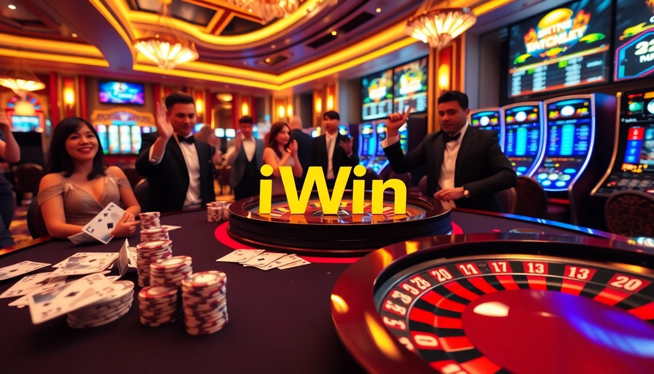 Experience thrilling gaming at iWin with luxurious casino elements and high-stakes excitement.