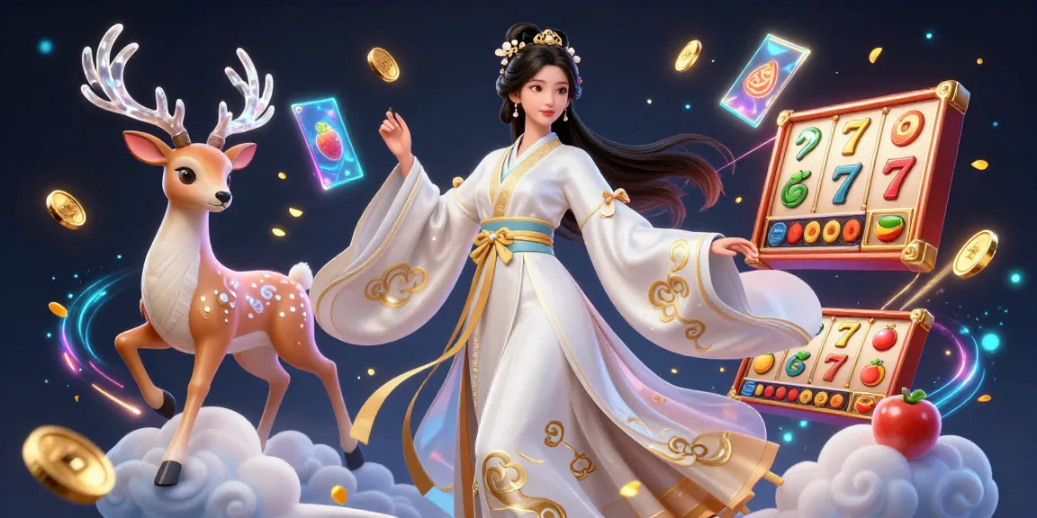 Spin the slot reels with engaging elements in this vibrant 3D casino illustration.