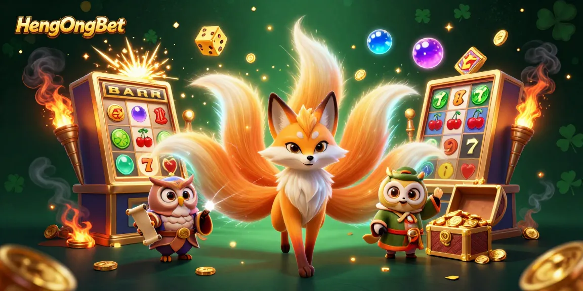 Experience the excitement at HengOngBet with vibrant 3D characters and casino elements bursting with rewards!