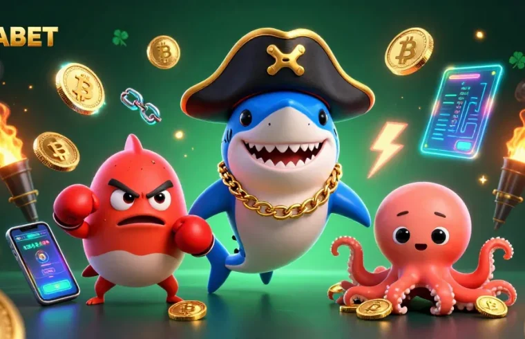 FABET showcases an action-packed casino adventure with engaging characters and vibrant crypto elements.