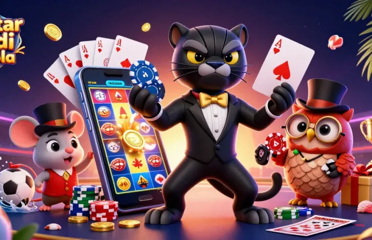 Join the excitement of daftar judi bola with stylish characters and dynamic sports betting elements.